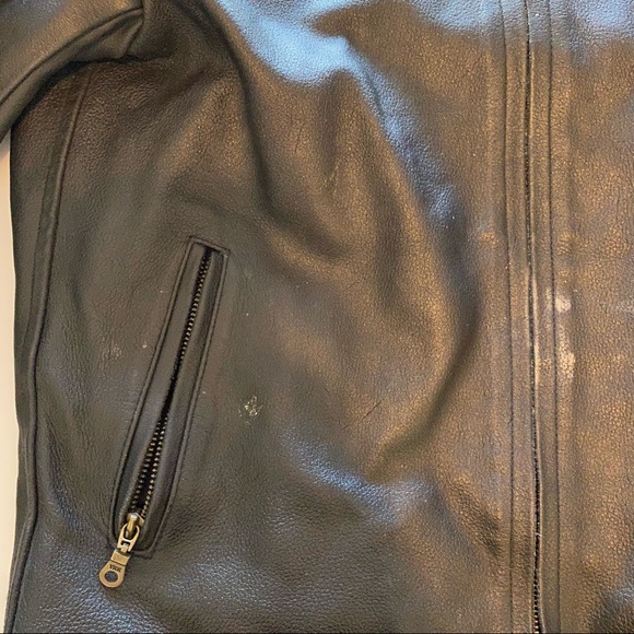 REAL LEATHER Brand men's leather biker motorcycle jacket size 40 - Picture 8 of 15